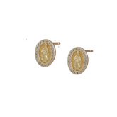 Brinco Oval Cristo Com Zircônia