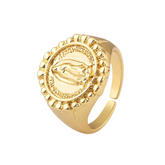 Anel Dourado Virgem Maria