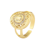 Anel Oval Virgem Maria Com Zircônia