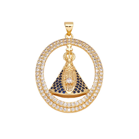 Pingente Nossa Senhora Aparecida Cobre Banhado a Ouro