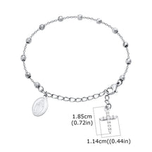 Pulseira Rosário Com Cruz de Zircônia