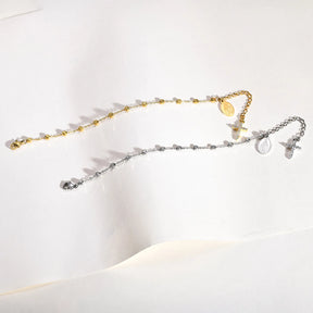 Pulseira Rosário Com Cruz de Zircônia