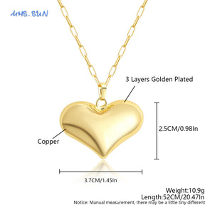 SUNSLL Sacred Red Heart Cross Cubic Zircon Pendants Necklaces Luxury Women Gold Plated Romantic Love Anniversary Jewelry Gifts